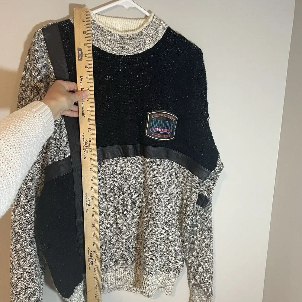 Bugle Boy Challenge Global Awareness Vintage Sweater Sz L Mens Streetwear 80s